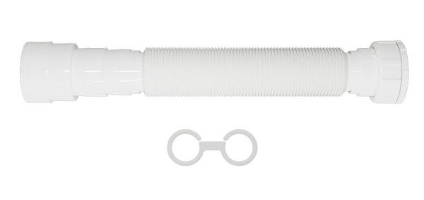 Imagen de Sifon extensible corrugado blanco 72cm Universal