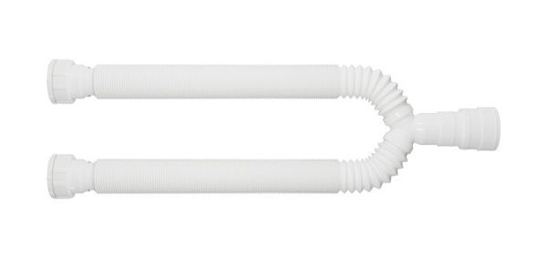 Imagen de Sifon extensible doble blanco universal Blukit 110cm