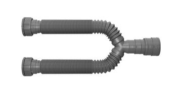 Imagen de Sifon extensible doble gris universal Blukit 70cm