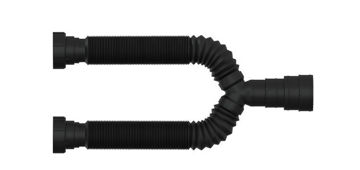 Imagen de Sifon extensible doble negro universal Blukit 70cm