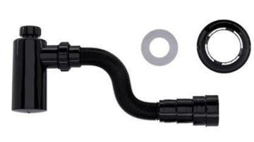 Imagen de Sifon botella negro con extensible 7/8" x 40mm