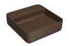 Imagen de Bacha cuadrada de apoyo 40cm marron mate con mesa DECA