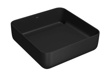 Imagen de Bacha cuadrada de apoyo válv oculta 40cm negro mate DECA