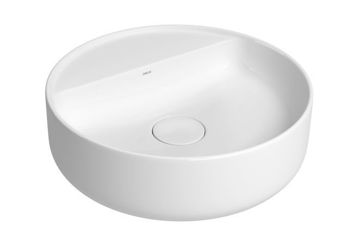 Imagen de Bacha redonda de apoyo 40cm blanca con mesa DECA