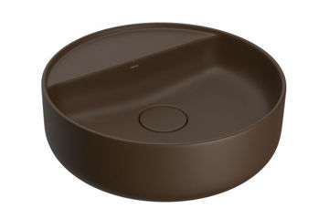 Imagen de Bacha redonda de apoyo 40 cm marron mate con mesa DECA