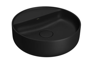 Imagen de Bacha redonda de apoyo 40cm negro mate con mesa DECA