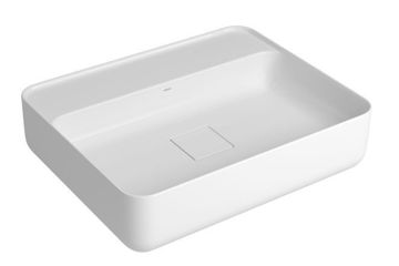 Imagen de Bacha rectangular de apoyo con mesa 50cm blanca DECA