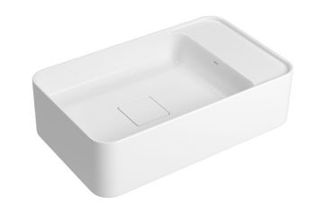 Imagen de Bacha rectangular apoyo o susp 50x30 mesa derecha blanca DECA