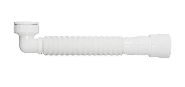 Imagen de Sifon extensible universal con codo 90° 1 1/4" x 7/8" BLUKIT