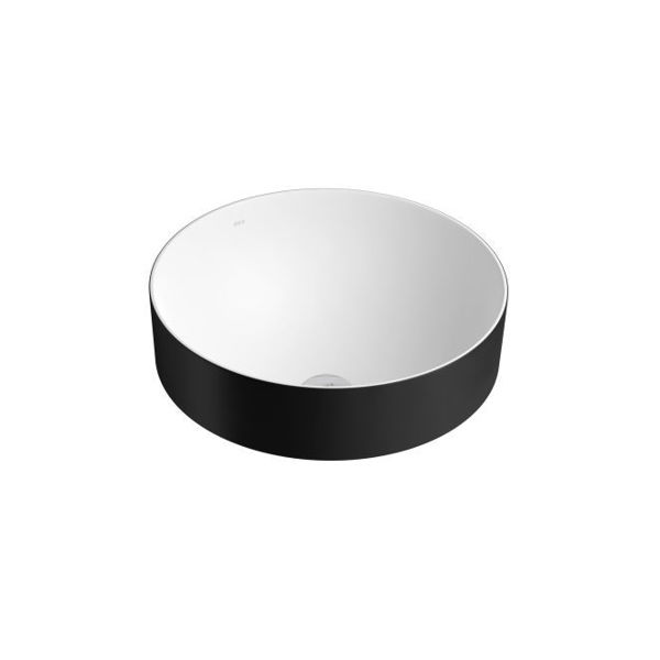 Imagen de Bacha apoyo redonda bicolor negro blanco mate AD