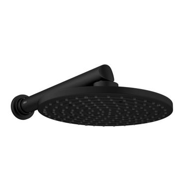 Imagen de Brazo con roseta de pared Aquamax negro mate 210mm DECA