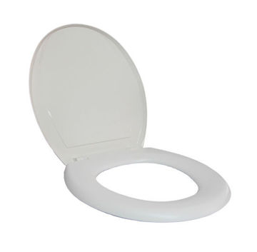 Imagen de Asiento para inodoro acolchado oval Blanco Viqua