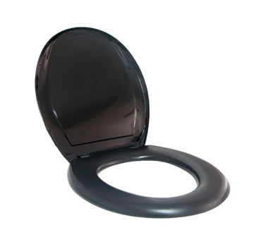 Imagen de Asiento para inodoro acolchado oval Negro Viqua