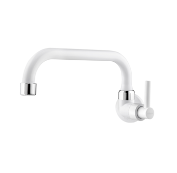 Imagen de Grifo pared blanco horizontal LAGUNE