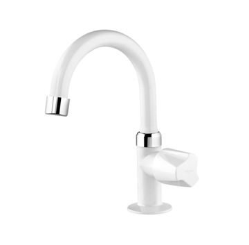 Imagen de Grifo lavatorio mesa alto blanco Foz VIQUA