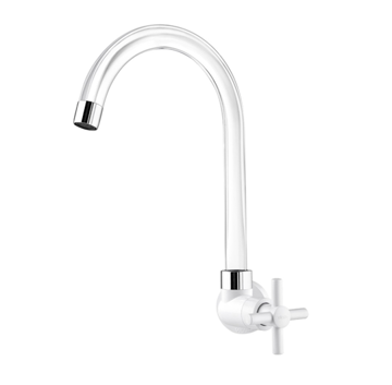 Imagen de Grifo pared cocina blanco cristal FIENZA