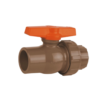 Imagen de Válvula esférica PVC soldable con unión 25mm marrón