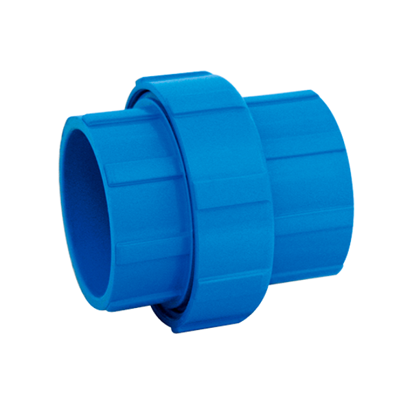 Imagen de Union doble pvc azul 1 1/2" VIQUA