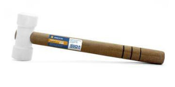 Imagen de Martillo maceta de Goma blanco 40mm cabo madera Moldimplas