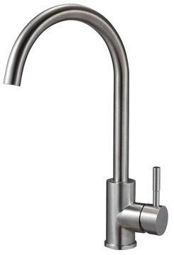 Imagen de Monocomando cocina mesada pico alto Milano Slim acero satinado