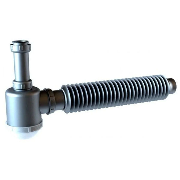Imagen de Sifón simple gris botella tuerca 1 1/2"