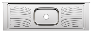 Imagen de Pileta simple acero inox 1,60m con concreto