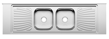 Imagen de Pileta doble acero inox 2,00m con concreto