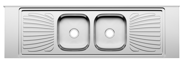 Imagen de Pileta doble acero inox 2,00m con concreto