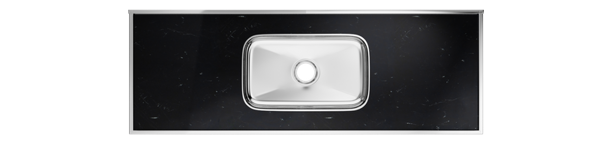 Imagen de Pileta simple acero inox 1,50m Negro