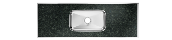 Imagen de Pileta simple acero inox 1,50m Verde Forminox